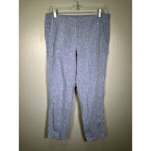 J.Jill Love Linen‎ Pull On Pants Womens S Blue Pockets Academia Boho Beachy